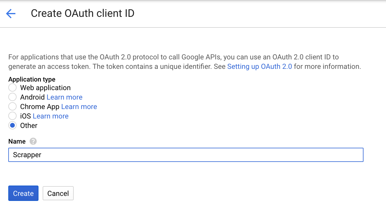 create oauth client